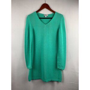 D&Co. Womens XXS Seafoam Knit Sweater Dress  60% Cotton & 40% Acrylic  V-Neck Lo